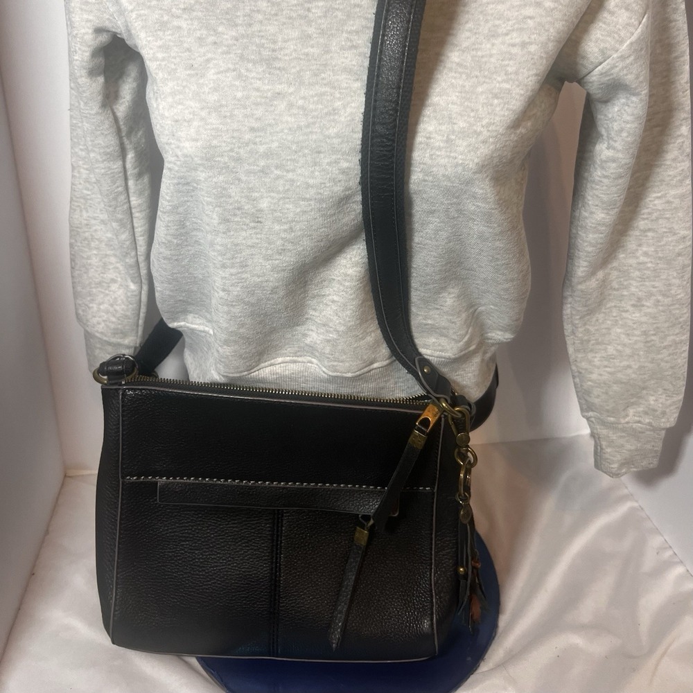 Ladies The Sak Purse Handbag Black Leather Medium Shoulder/Crossbody